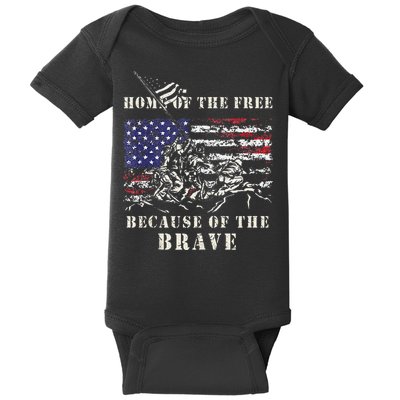Iwo Jima WWII Veteran Memorial Day USA Flag Army Patriotic Baby Bodysuit