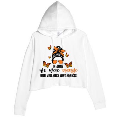 In June We Wear Orange Gun Violence Awareness Day Crop Fleece Hoodie