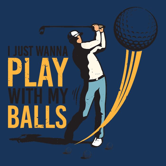 I Just Wanna Play with My Balls | Golfers Funny Golf 7 Panel Mesh Trucker Snapback Hat