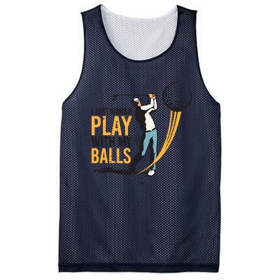 I Just Wanna Play with My Balls | Golfers Funny Golf Mesh Reversible Basketball Jersey Tank