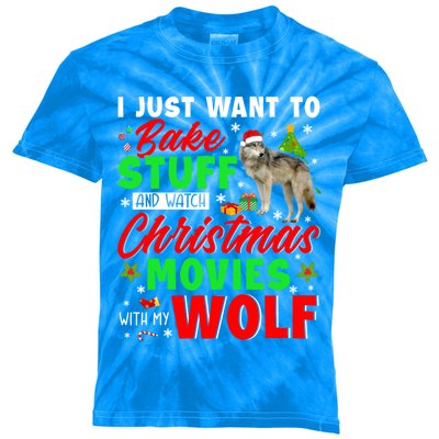 I Just Want To Bake Stuff And Watch Xmas Movies With My Wolf Great Gift Kids Tie-Dye T-Shirt