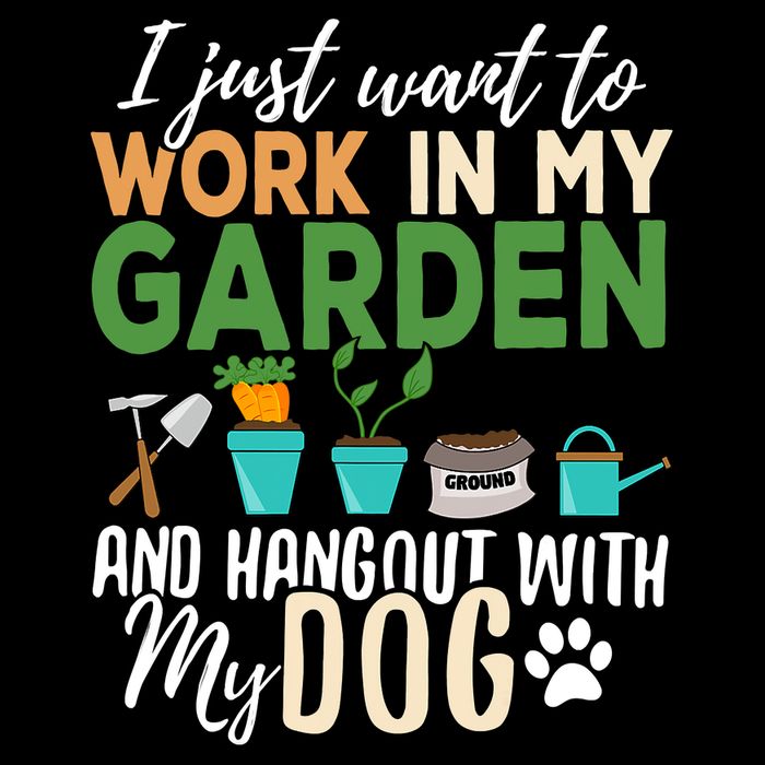 I Just Want To Work In My Garden And Hangout With My Dog Funny 16 in Basic Backpack