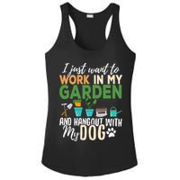 I Just Want To Work In My Garden And Hangout With My Dog Funny Ladies PosiCharge Competitor Racerback Tank