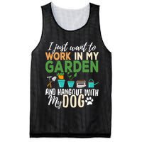 I Just Want To Work In My Garden And Hangout With My Dog Funny Mesh Reversible Basketball Jersey Tank