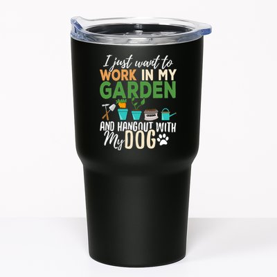 I Just Want To Work In My Garden And Hangout With My Dog Funny Tumbler