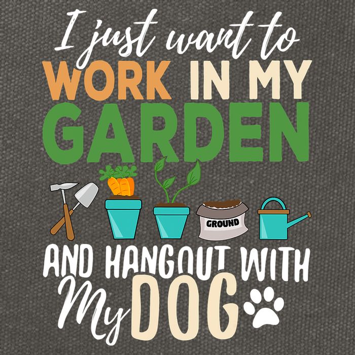 I Just Want To Work In My Garden And Hangout With My Dog Funny Cotton Canvas Backpack