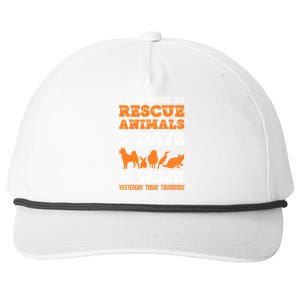 I Just Want To Rescue Animals 3 Days A Week Funny Gift Snapback Five-Panel Rope Hat