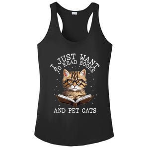 I Just Want To Read Books And Pet Cats Cat Ladies PosiCharge Competitor Racerback Tank