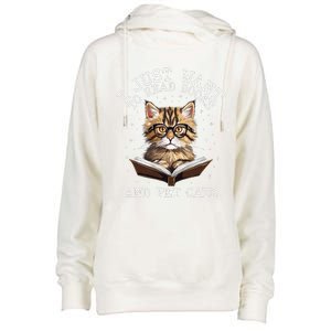 I Just Want To Read Books And Pet Cats Cat Womens Funnel Neck Pullover Hood