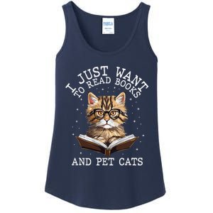 I Just Want To Read Books And Pet Cats Cat Ladies Essential Tank