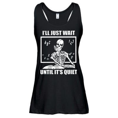 I'll Just Wait Until It's Quiet Skeleton Teacher Ladies Essential Flowy Tank