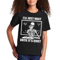 I'll Just Wait Until It's Quiet Skeleton Teacher Kids T-Shirt