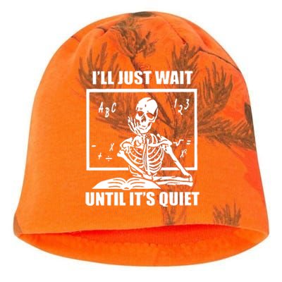 I'll Just Wait Until It's Quiet Skeleton Teacher Kati - Camo Knit Beanie