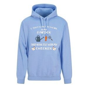 I Just Want To Work In My Garden And Hangout With My Chicken Unisex Surf Hoodie