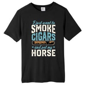 I Just Want To Smoke Cigars And Pet My Horse Gift Tall Fusion ChromaSoft Performance T-Shirt