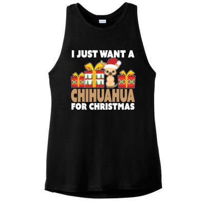 I Just Want A Chihuahua For Christmas Chihuahua Christmas Gift Ladies PosiCharge Tri-Blend Wicking Tank