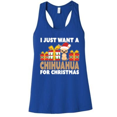 I Just Want A Chihuahua For Christmas Chihuahua Christmas Gift Women's Racerback Tank