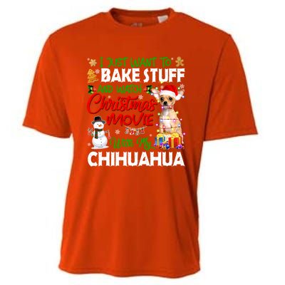 I Just Want To Bake Stuff And Christmas Movie With Chihuahua Gift Cooling Performance Crew T-Shirt