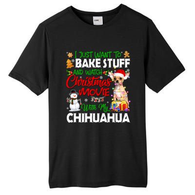 I Just Want To Bake Stuff And Christmas Movie With Chihuahua Gift Tall Fusion ChromaSoft Performance T-Shirt