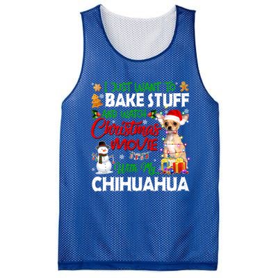 I Just Want To Bake Stuff And Christmas Movie With Chihuahua Gift Mesh Reversible Basketball Jersey Tank