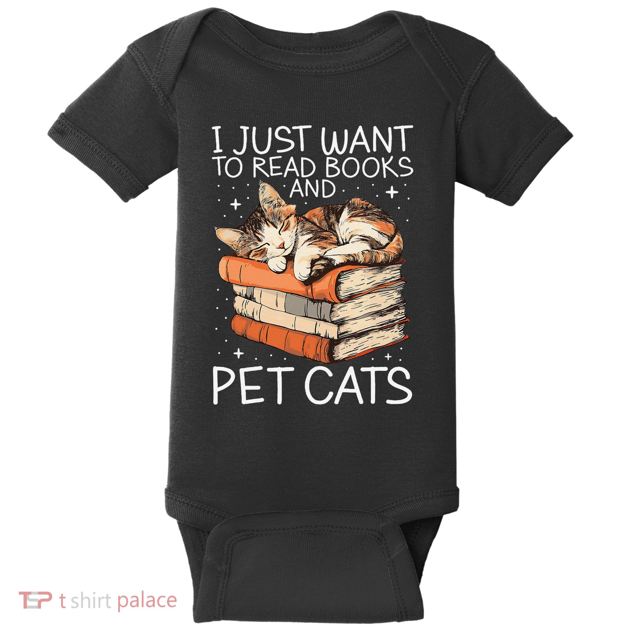I Just Want To Read Books And Pet Cats Retro Cat Baby Bodysuit