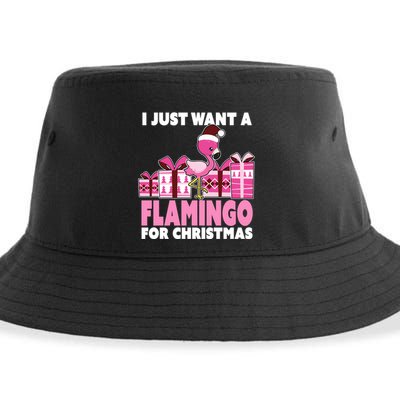 I Just Want A Flamingo For Christmas Flamingo Christmas Gift Sustainable Bucket Hat