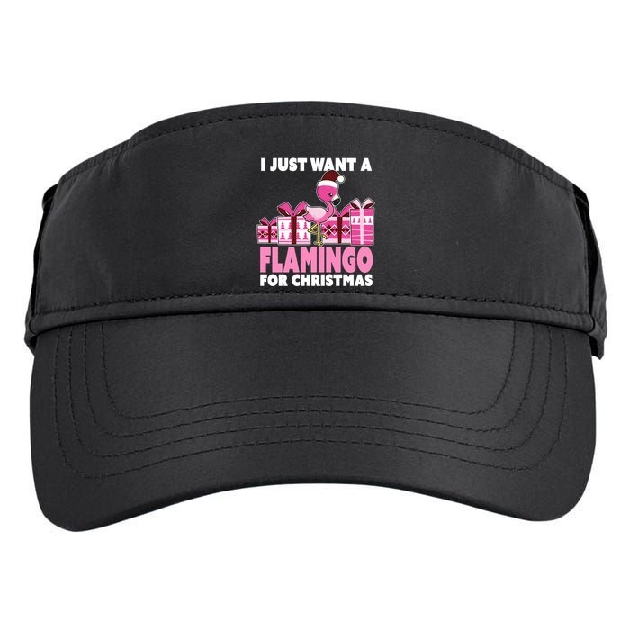 I Just Want A Flamingo For Christmas Flamingo Christmas Gift Adult Drive Performance Visor