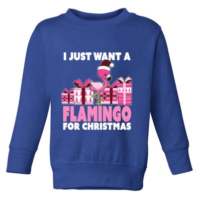 I Just Want A Flamingo For Christmas Flamingo Christmas Gift Toddler Sweatshirt