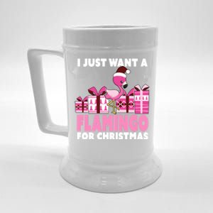 I Just Want A Flamingo For Christmas Flamingo Christmas Gift Beer Stein