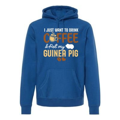 I Just Want To Coffee And Pet My Guinea Pig Lover Cute Cute Gift Premium Hoodie