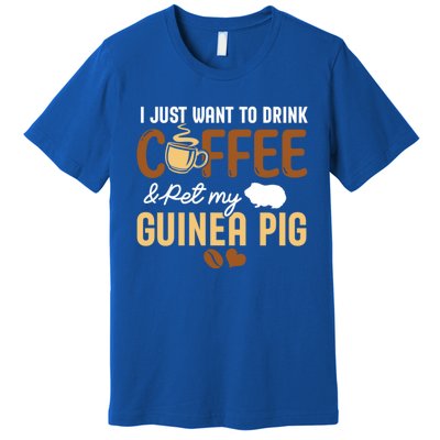 I Just Want To Coffee And Pet My Guinea Pig Lover Cute Cute Gift Premium T-Shirt