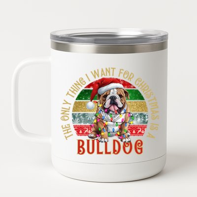 I Just Want A French Bulldog Cute Frenchie Christmas Gift 12 oz Stainless Steel Tumbler Cup