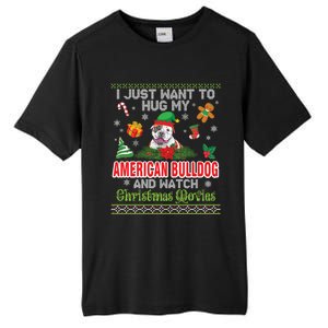 I Just Want To Hug My American Bulldog And Watch Xmas Movie Gift Tall Fusion ChromaSoft Performance T-Shirt