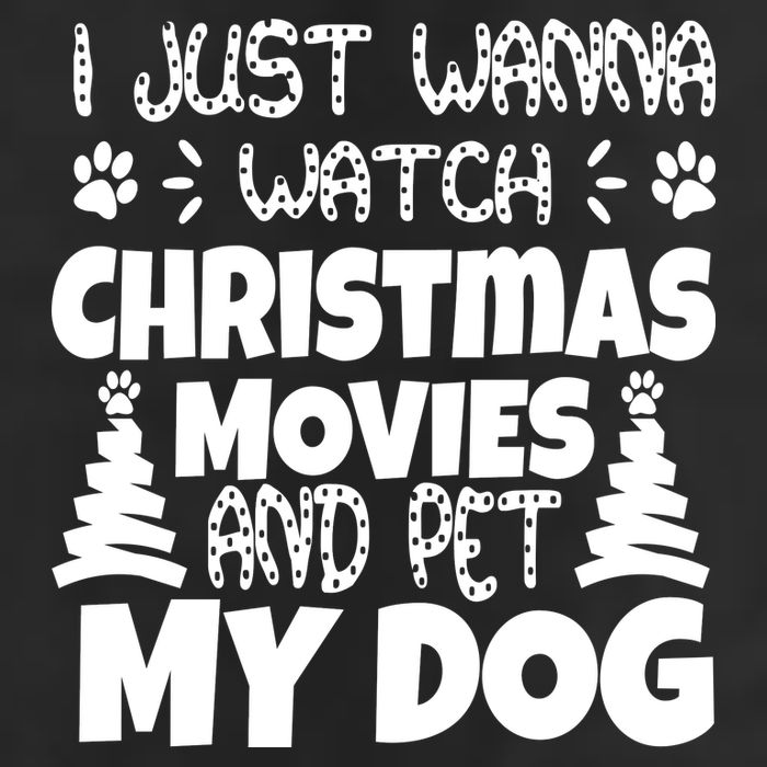 I Just Want To Watch Christmas Moves And Pet My Dog 7 Panel Mesh Trucker Snapback Hat