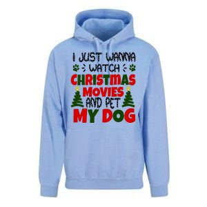 I Just Want To Watch Christmas Moves And Pet My Dog Unisex Surf Hoodie