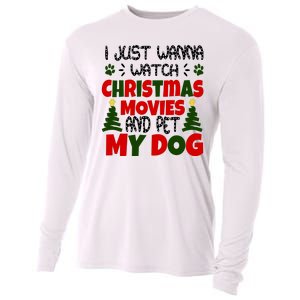 I Just Want To Watch Christmas Moves And Pet My Dog Cooling Performance Long Sleeve Crew