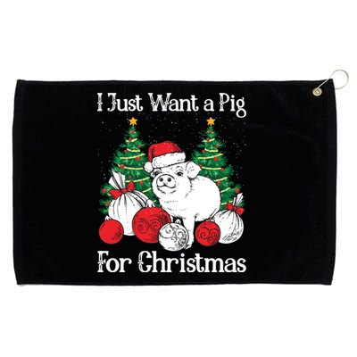 I Just Want A Pig For Christmas Holiday Tree Piglet Cute Gift Grommeted Golf Towel