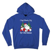 I Just Want A Pig For Christmas Holiday Tree Piglet Cute Gift Hoodie