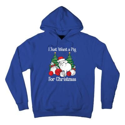 I Just Want A Pig For Christmas Holiday Tree Piglet Cute Gift Tall Hoodie