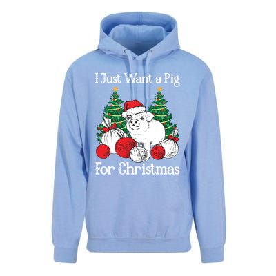 I Just Want A Pig For Christmas Holiday Tree Piglet Cute Gift Unisex Surf Hoodie