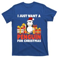 I Just Want A Penguin For Christmas Cute Penguin Christmas Gift T-Shirt