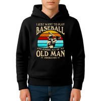 I Just Want To Play Baseball And Ignore All Of My Old Man Kids Hoodie