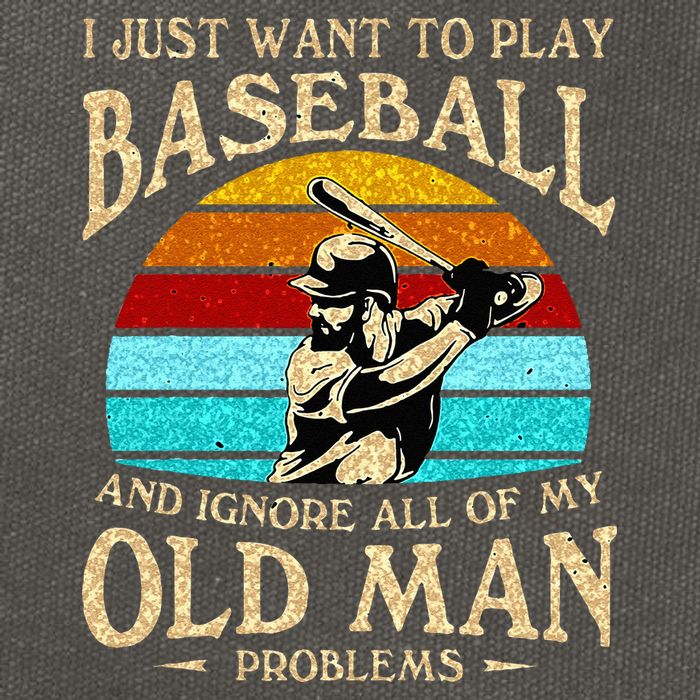I Just Want To Play Baseball And Ignore All Of My Old Man Cotton Canvas Backpack
