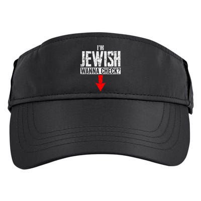 I'm Jewish Wanna Check Hebrew Hanukkah Passover Brit Milah Gift Adult Drive Performance Visor