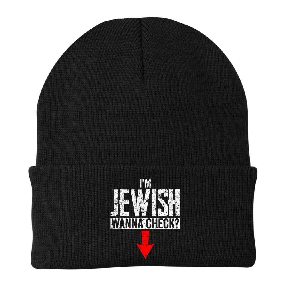 I'm Jewish Wanna Check Hebrew Hanukkah Passover Brit Milah Gift Beanie