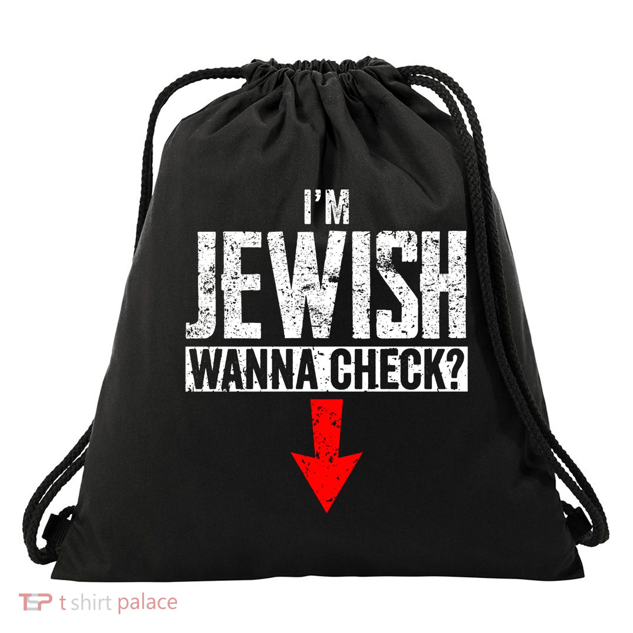 I'm Jewish Wanna Check Hebrew Hanukkah Passover Brit Milah Gift Drawstring Bag