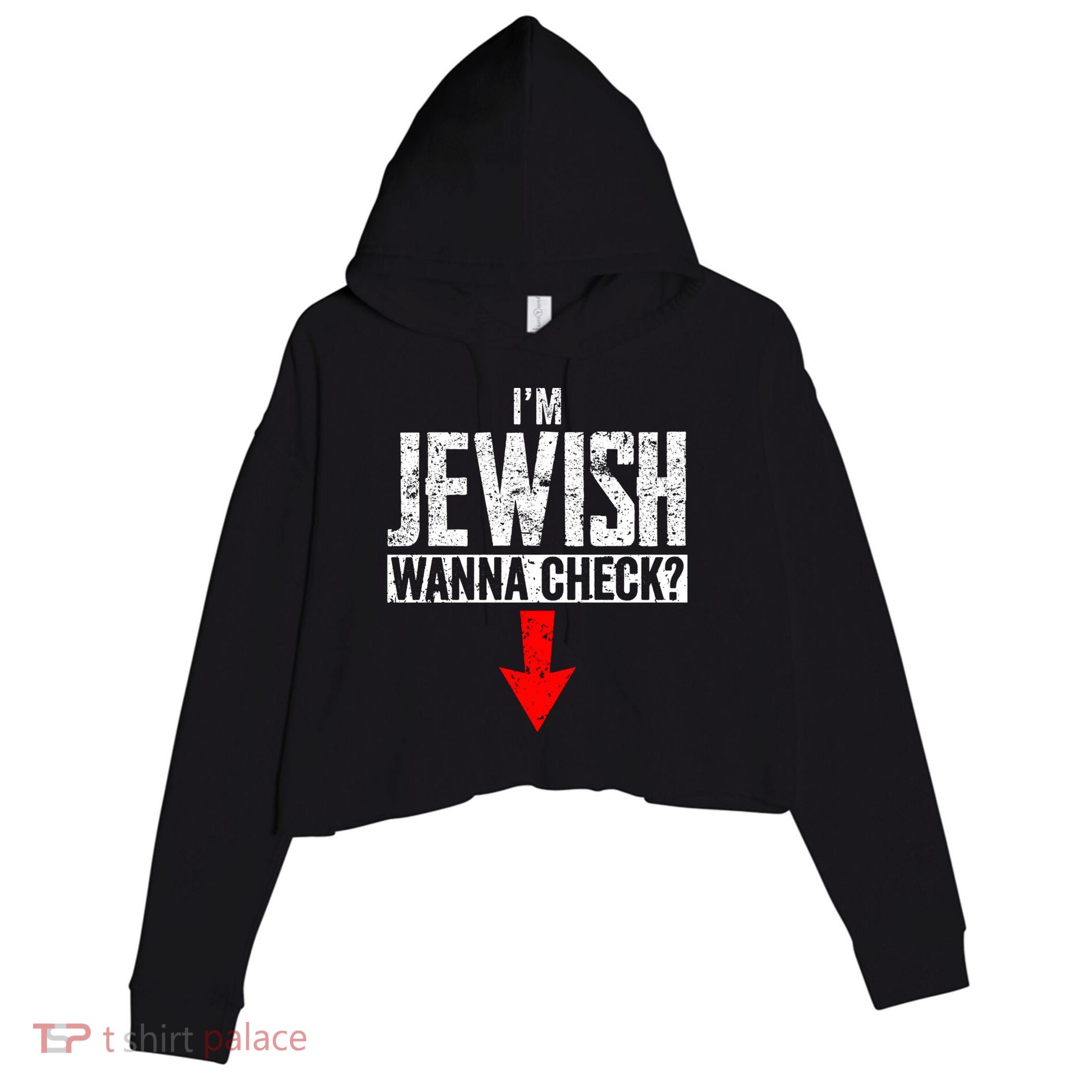 I'm Jewish Wanna Check Hebrew Hanukkah Passover Brit Milah Gift Crop Fleece Hoodie