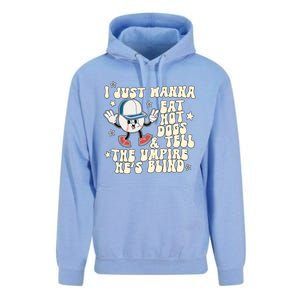 I Just Wanna Eat Hot Dogs & Tell The Umpire Hes Blind Unisex Surf Hoodie