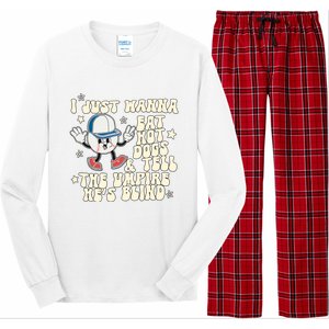 I Just Wanna Eat Hot Dogs & Tell The Umpire Hes Blind Long Sleeve Pajama Set