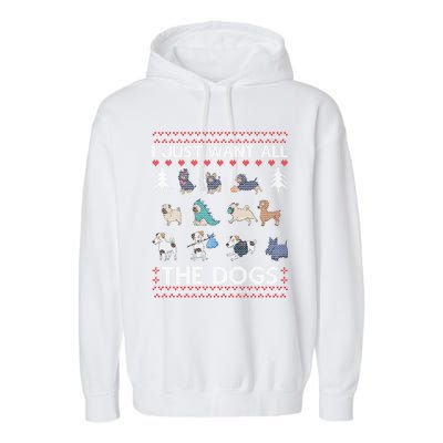 I Just Want All The Dogs Ugly Sweater Xmas Funny Ugly Meaningful Gift Garment-Dyed Fleece Hoodie